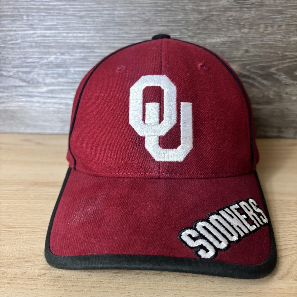 Oklahoma Sooners Hat Cap Strap Back Red Black NCAA Football College Mens Sooner